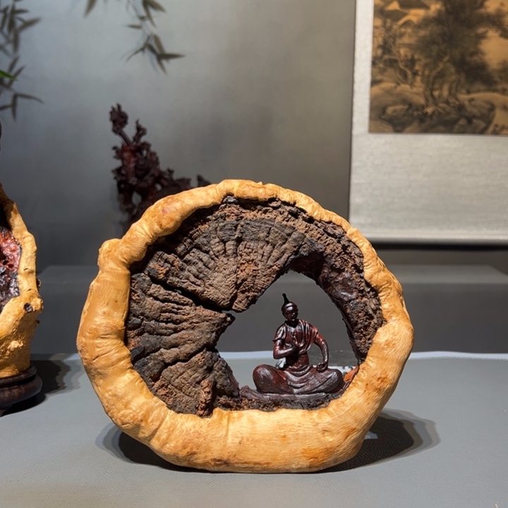 小***馨荔枝木北纬佛摆件作品
