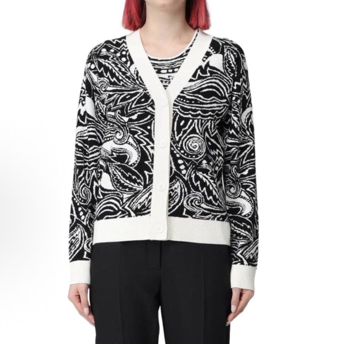 未使用 WeekendMaxmara/麦丝玛拉 满印长袖针织衫尺码S/F1601147