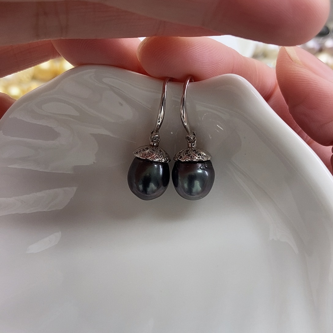 耳饰海水珍珠银S925镶嵌