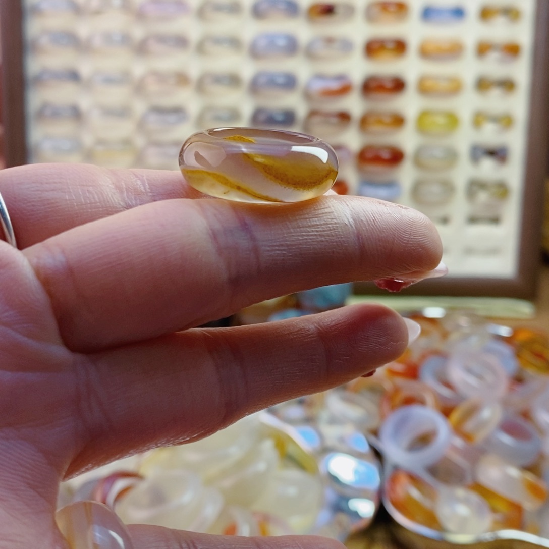 玛瑙/玉髓戒指未镶嵌初*、