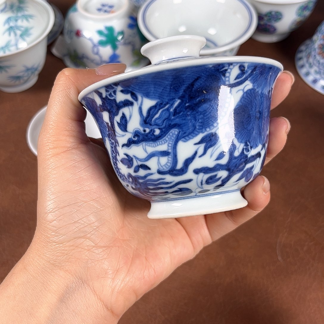景德镇手工手绘微瑕茶具79