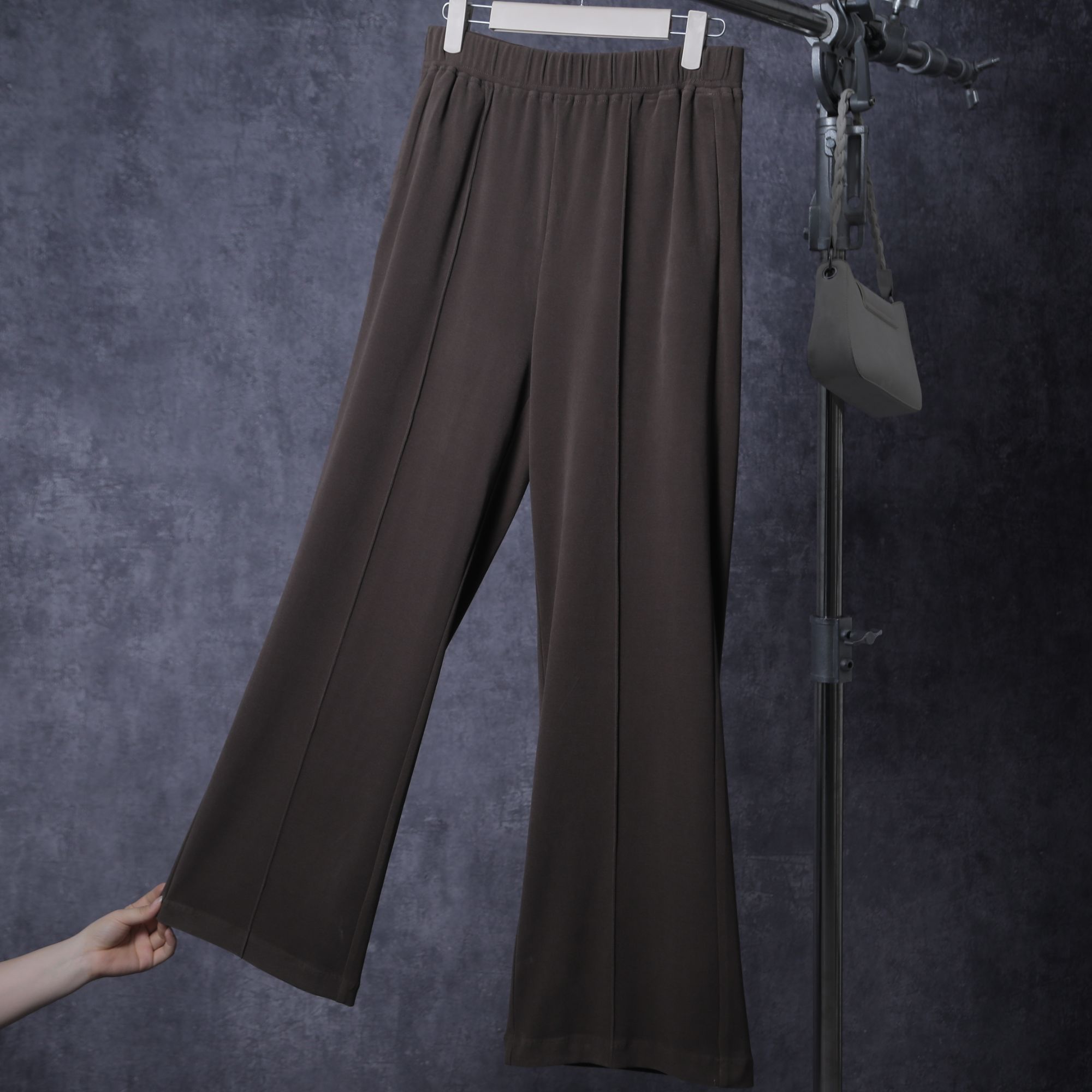 长裤直通微阔腿夏秋纯色夏季休闲裤宽松高腰显瘦直筒微阔腿裤090