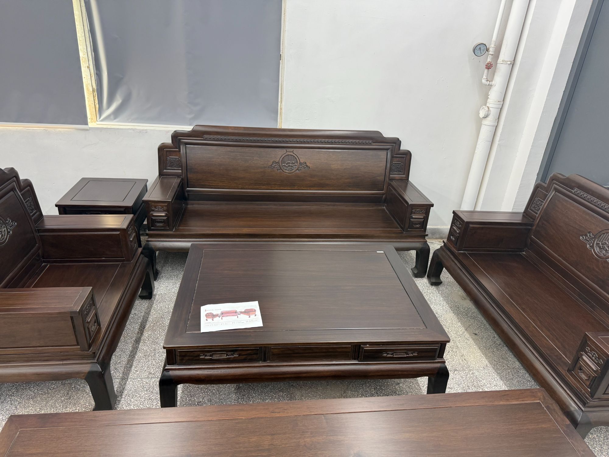 【大如意】实木新中式古典沙发五件套客厅办公室家用别墅