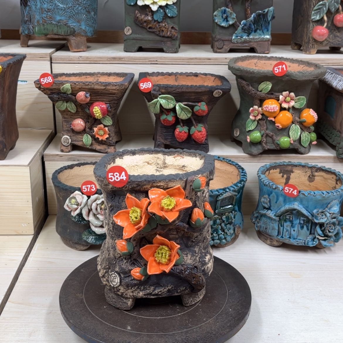 【闪购商品】紫砂花盆584号内口13×12外高19