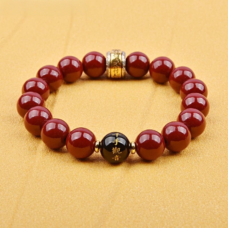 天然辰砂紫 卡10mm【一等精品】辰砂本命佛手串