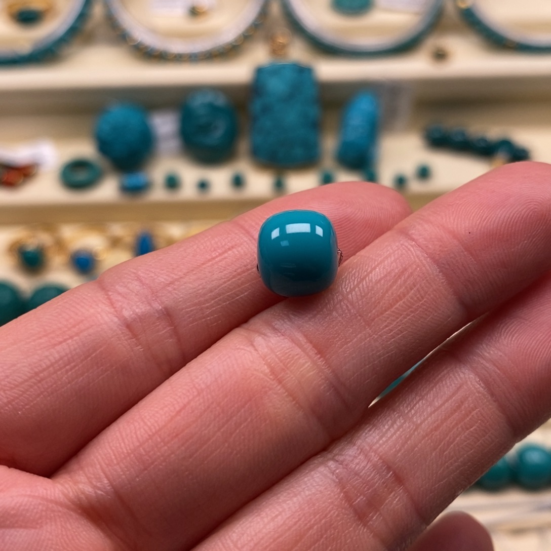 绿松石未镶嵌珠宝奇石直径9.6×8.7老型