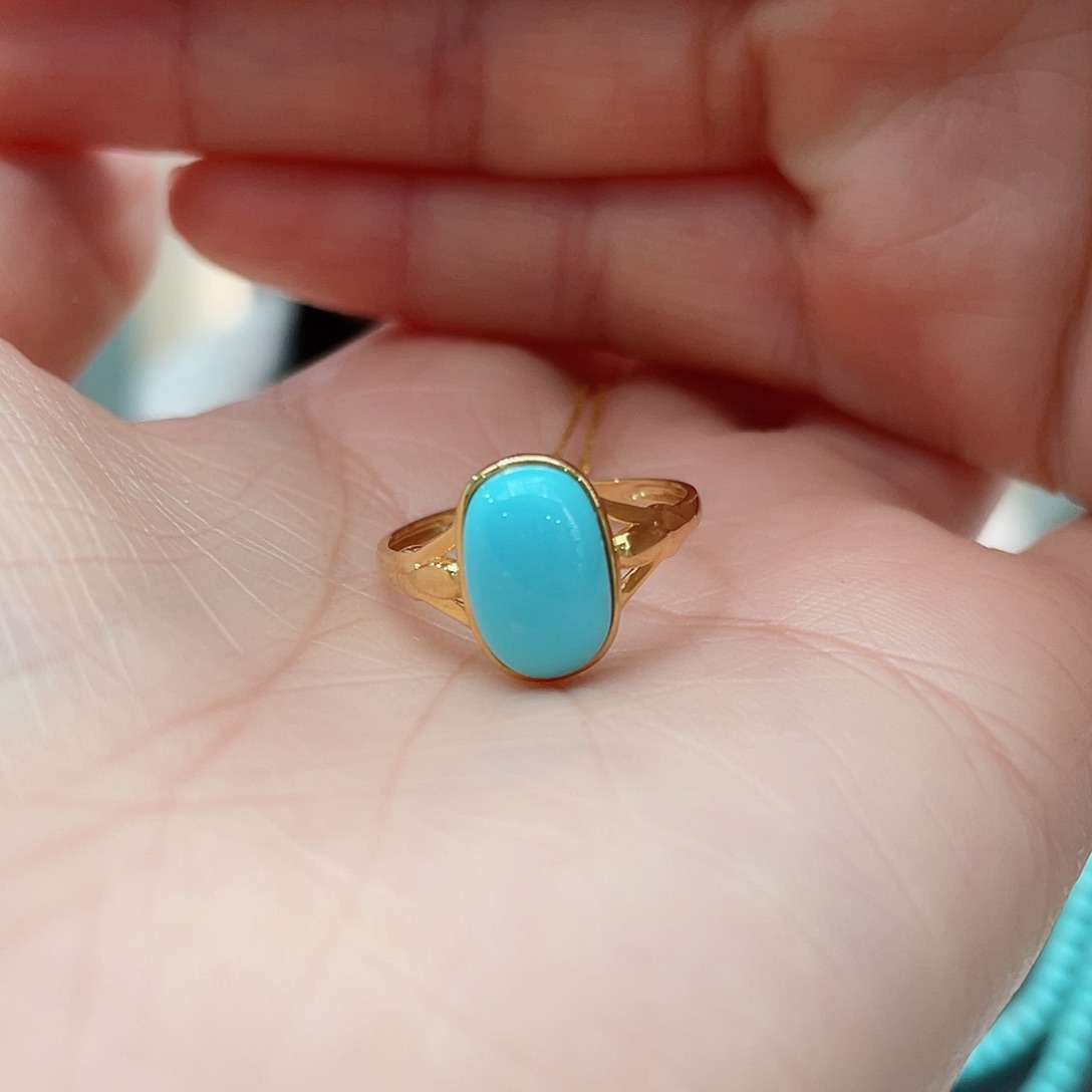 绿松石颈饰18K金镶嵌