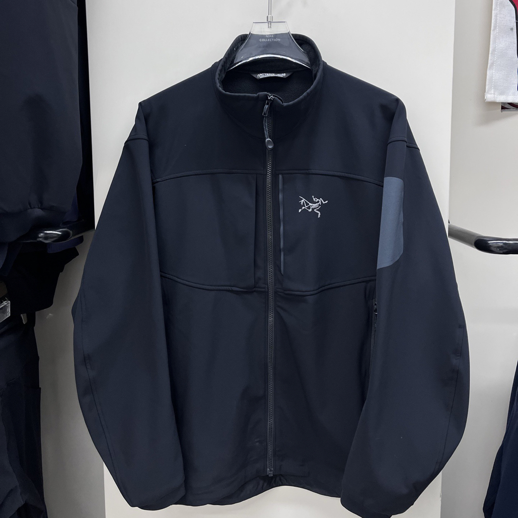 99新 ARC'TERYX/始祖鸟 立领软壳冲锋衣外套加绒L码胸围67衣长70