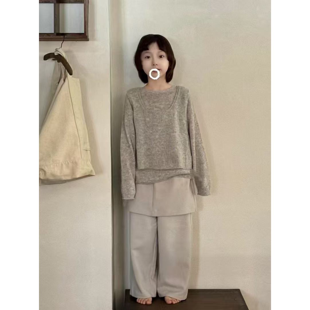 九子-韩国设计师款亲子童装毛衫套装 Y078
