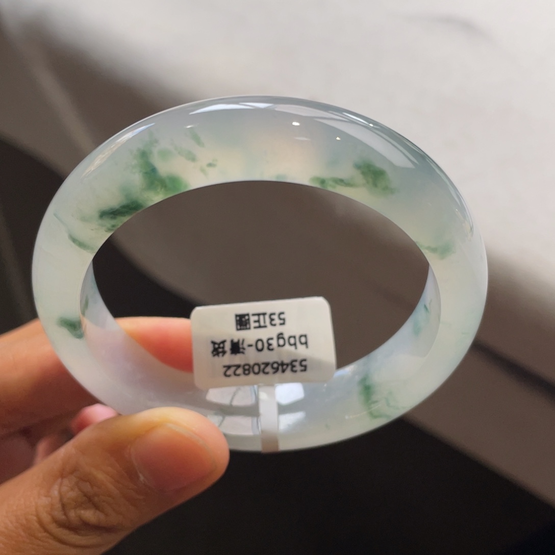 翡翠未镶嵌手镯起光冰胶飘花手镯【强推】