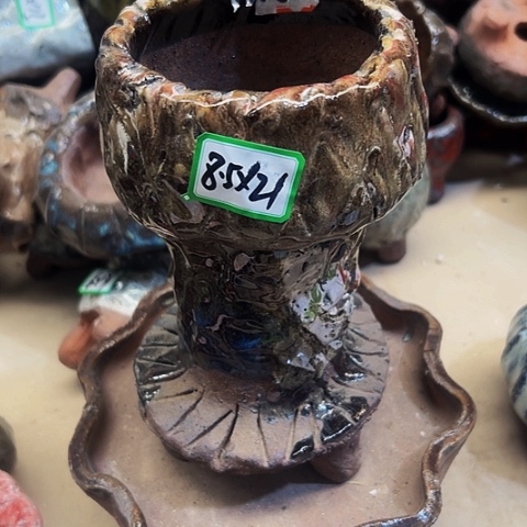 红陶粗陶花盆手工