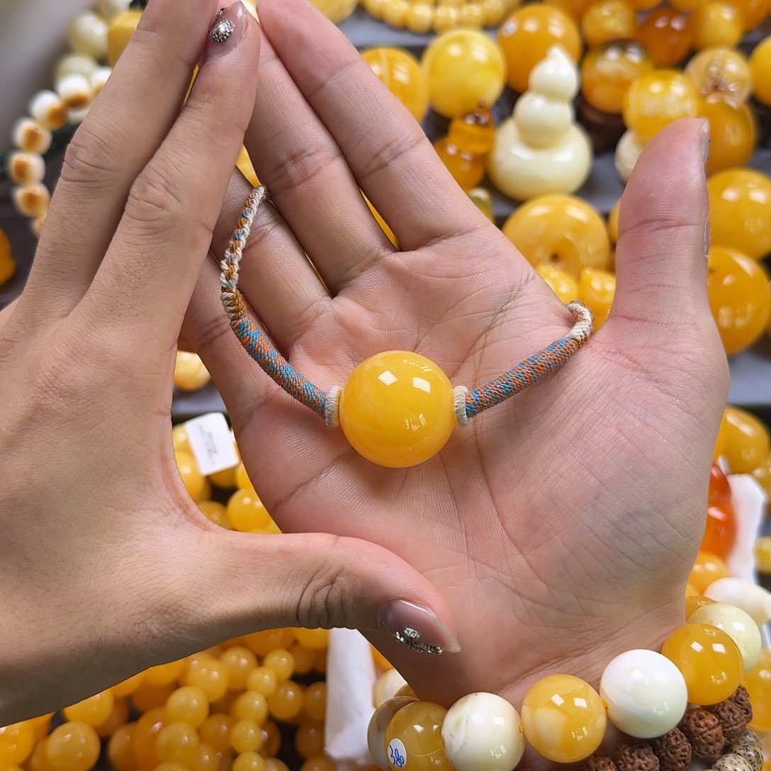 琥珀珠宝奇石未镶嵌锁骨26mm