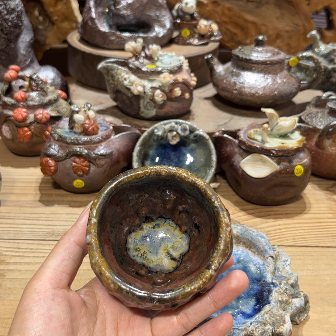 柴烧茶具手工茶杯
