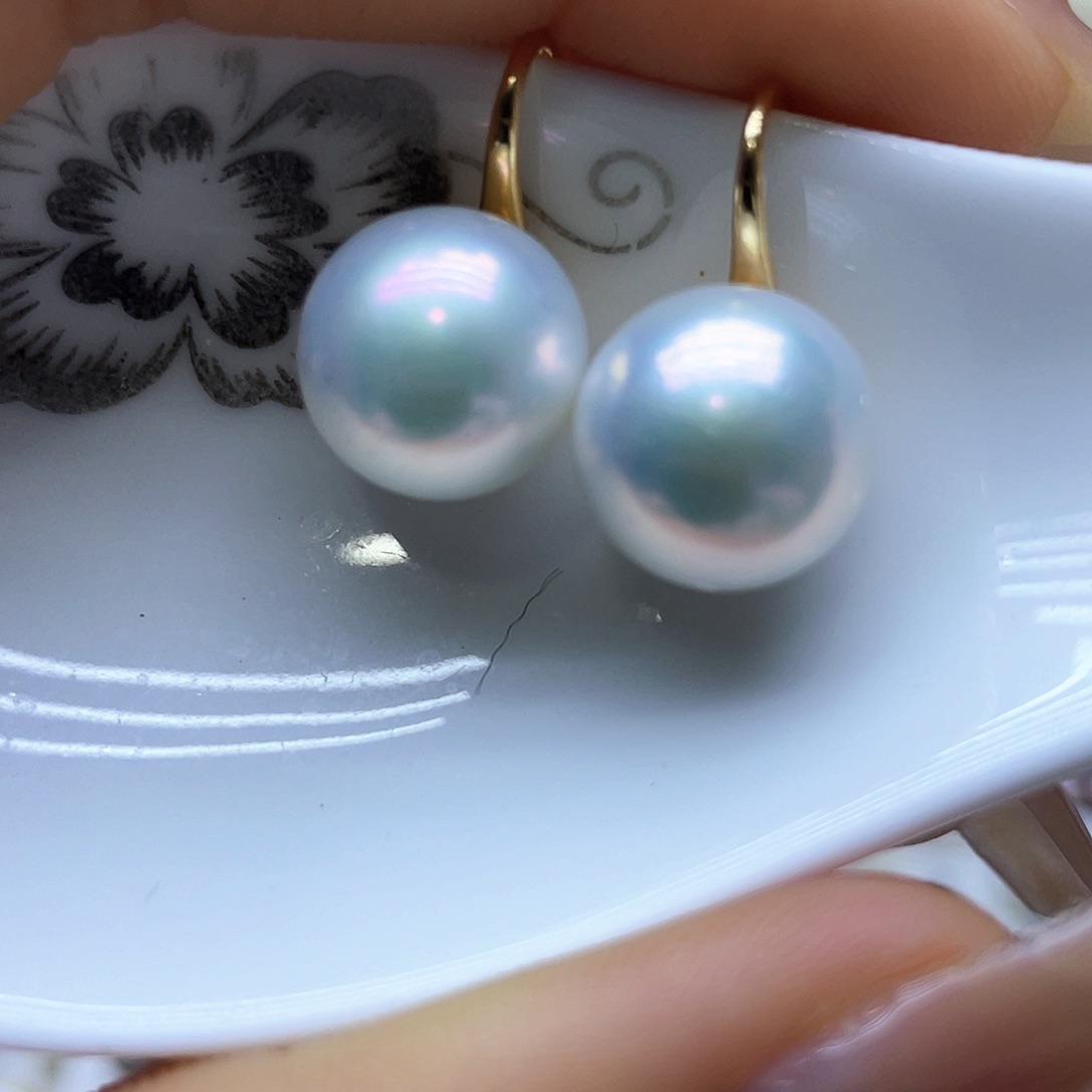 淡水珍珠耳饰银S925镶嵌