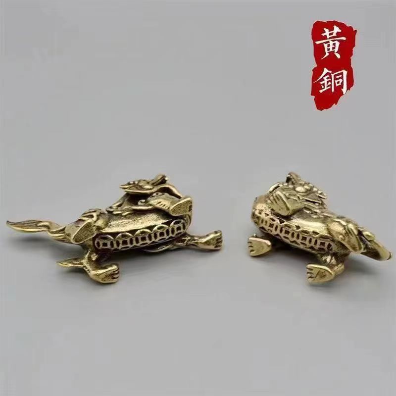 实心黄铜一对飞天貔貅摆件办公室客厅神兽瑞兽摆件茶宠金属工艺品