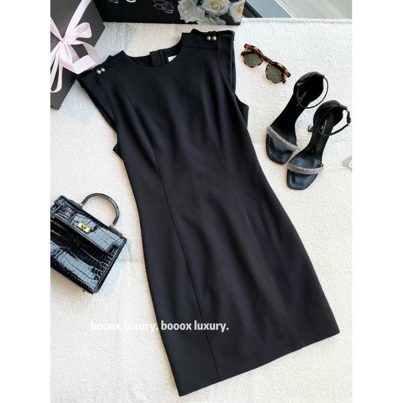 95新 BALMAIN/巴尔曼  wc085 聚酯纤维 黑色拉链连衣裙 36码