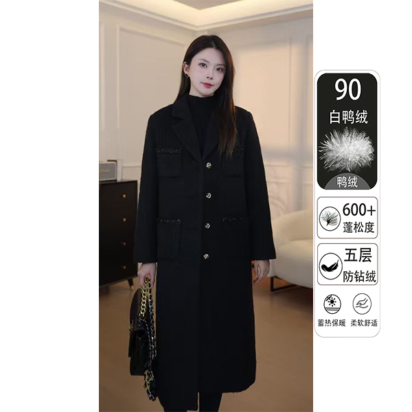 【张不晚专属】冬季厚款羽绒服小香西装外套女羊毛大衣