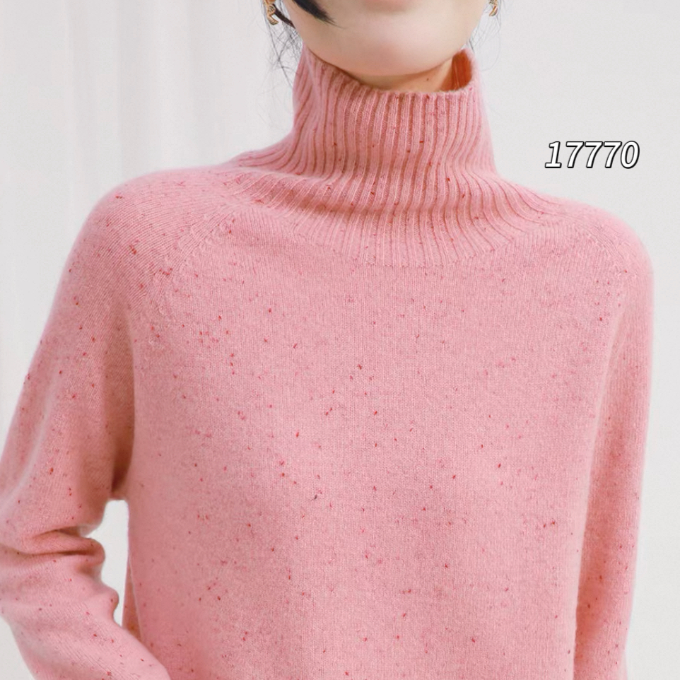 17770 WANGDAN（部无水洗唛介意慎拍)高领点子纱长袖针织衫