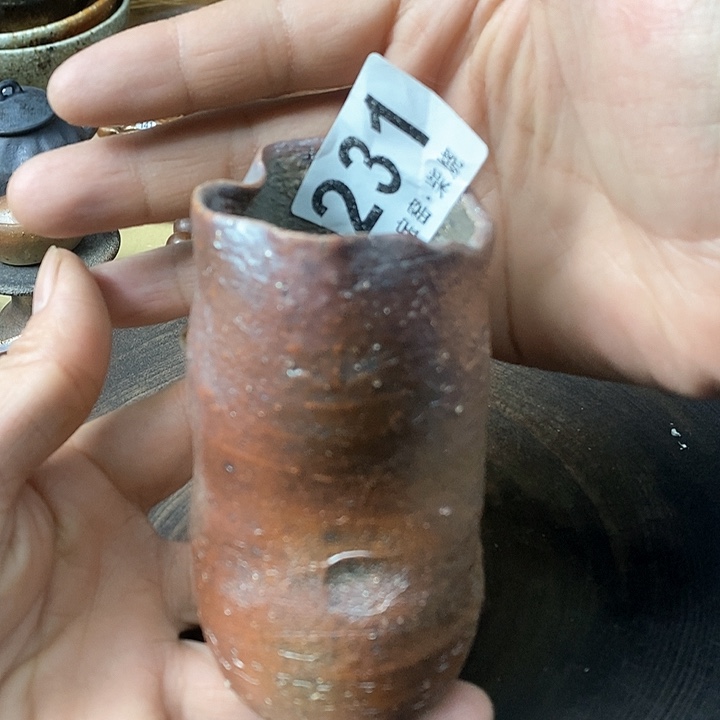 杯手工粗陶、柴烧茶器