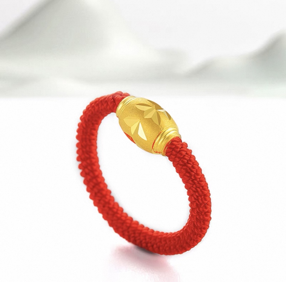 品牌补贴 999本命年一颗红绳转运珠情侣 男女可带纯手工编织