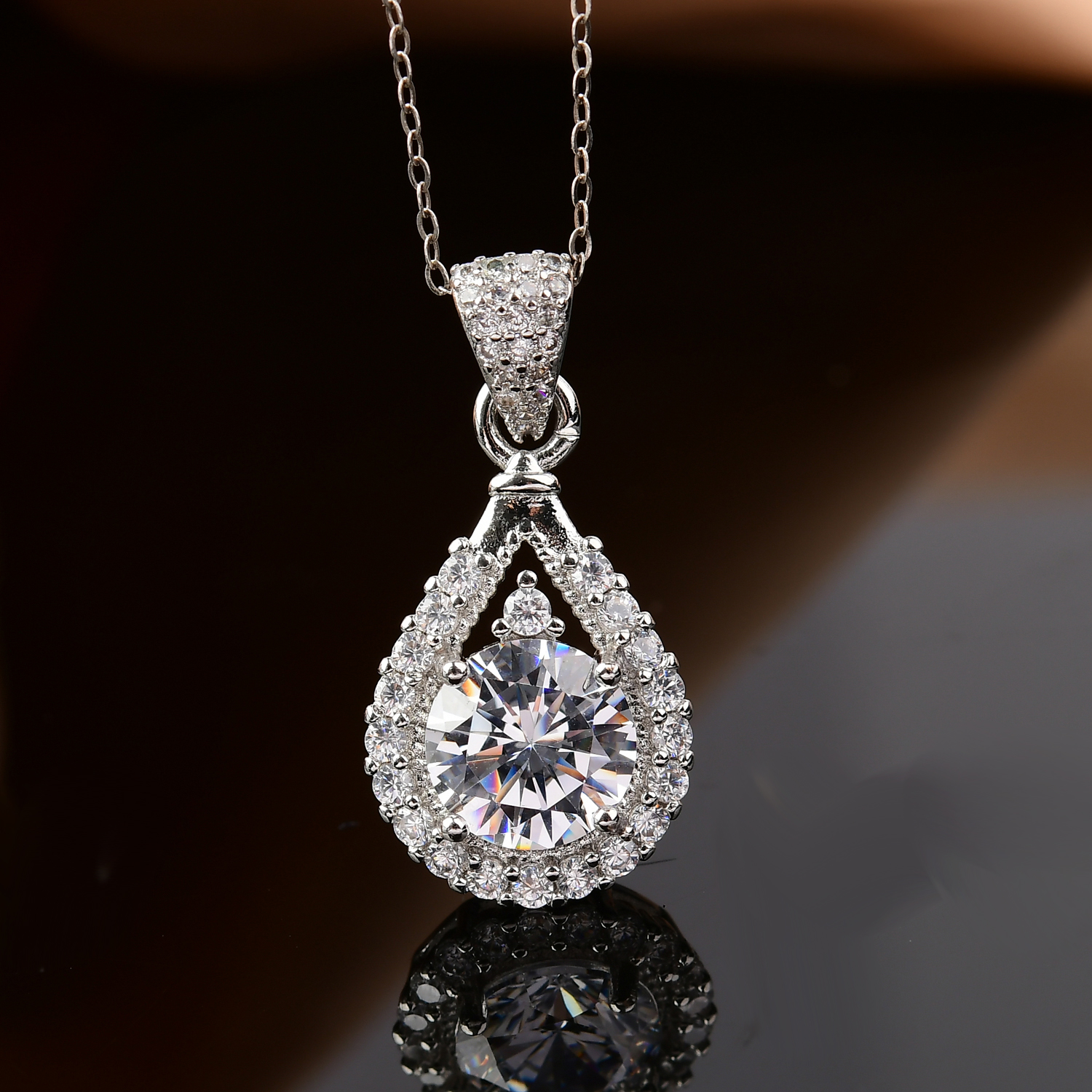 【中非黑马】ZFHM 高端定制 LC-473  白色水滴吊坠项链