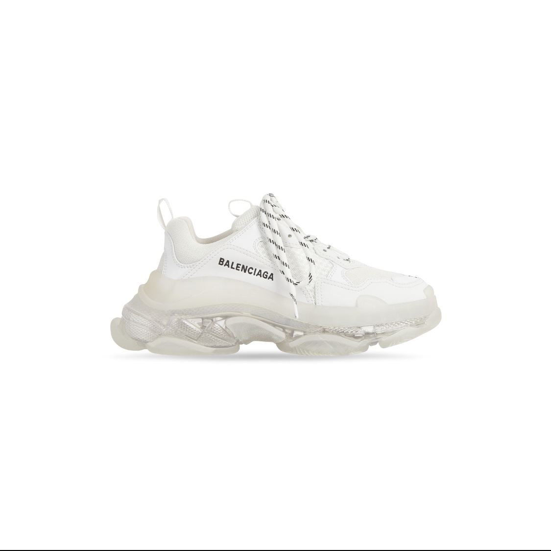 未使用 Balenciaga/巴黎世家 triple S 纯白气垫款 老爹鞋 增高