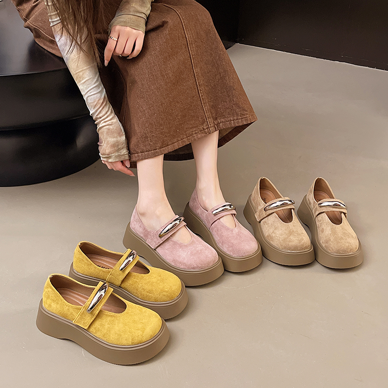 2025小个子增高厚底勃肯鞋女春夏新款休闲大头丑萌乐增高厚底单鞋