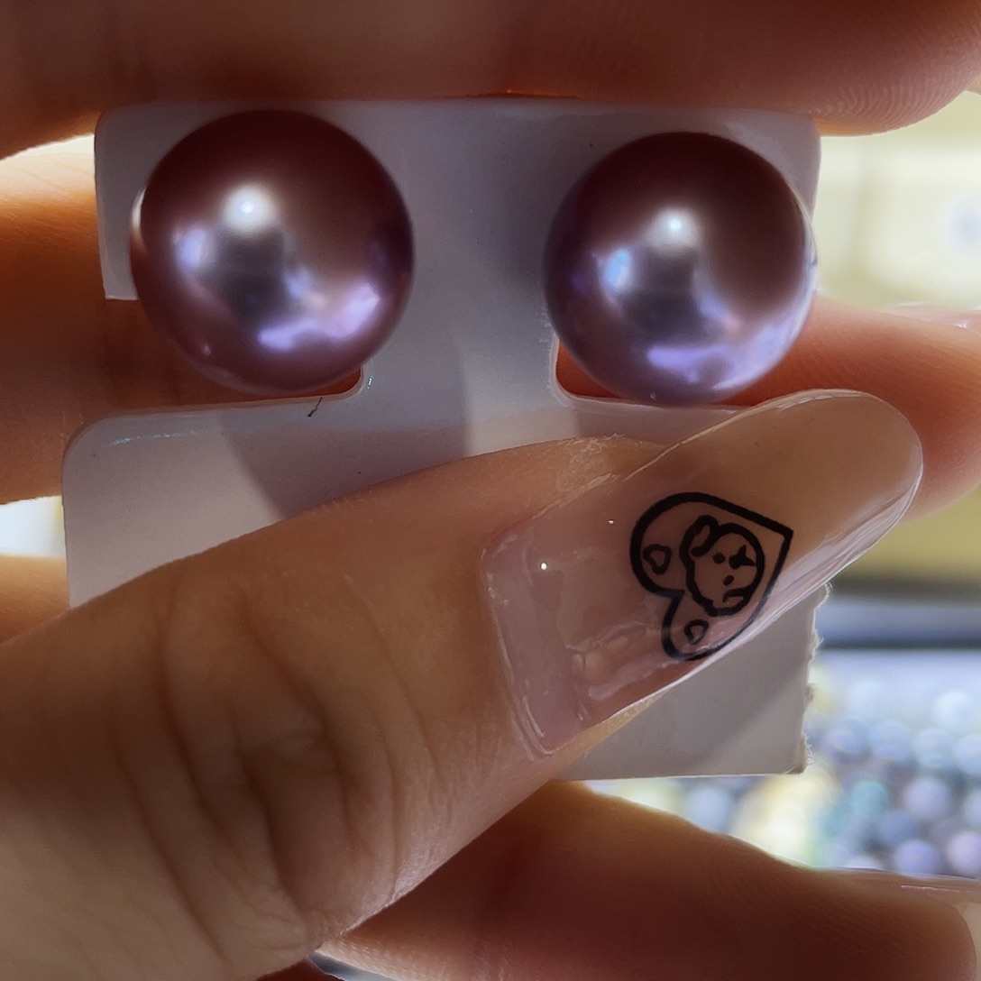 银S925镶嵌淡水珍珠耳饰