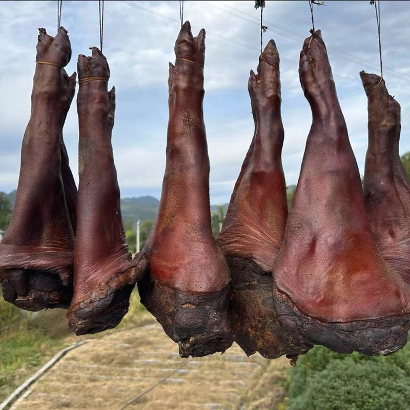 【现称猪脚】恩施 正宗柴火烟熏腊猪脚 农家烟熏前腿猪脚 