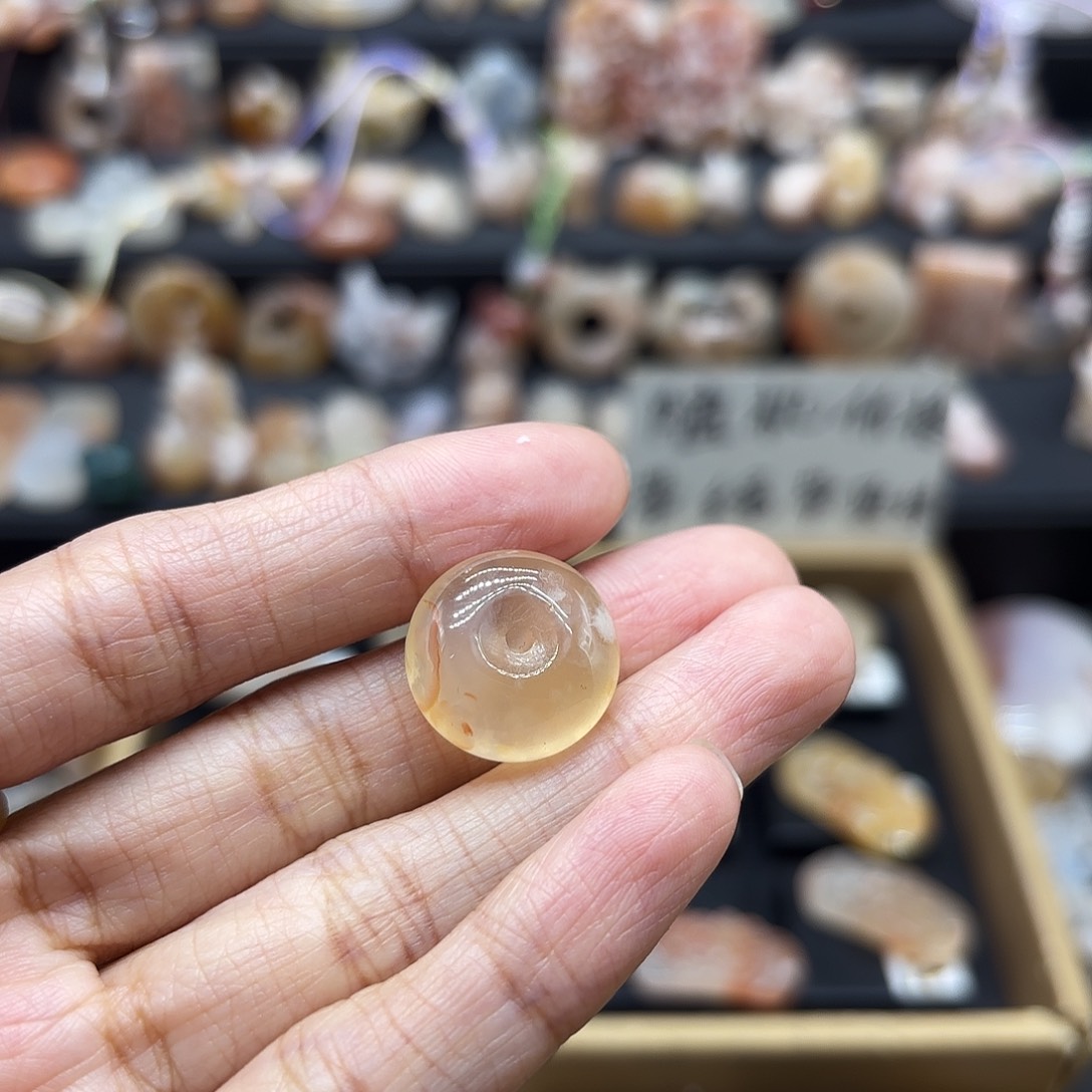 玛瑙/玉髓未镶嵌颈饰小平安扣可挑选