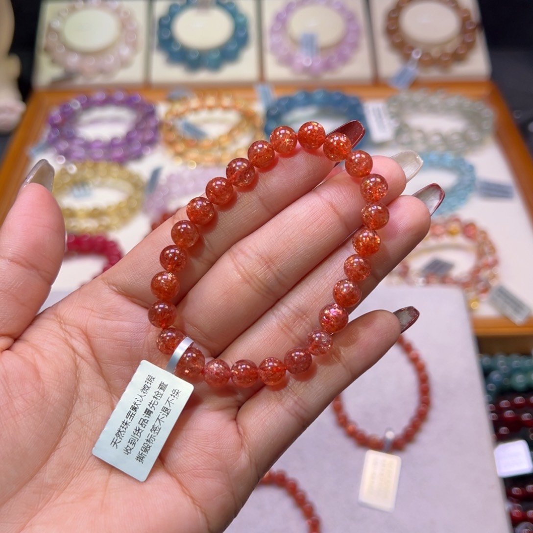 长石手串未镶嵌S****0金太阳7m m