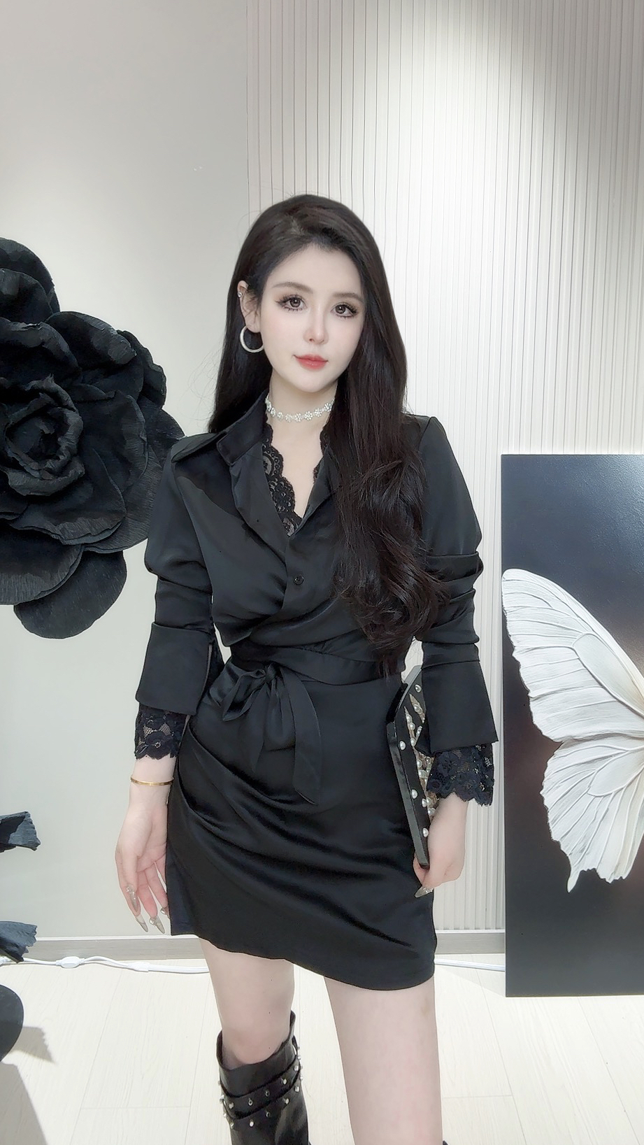 【GM家】性感风轻熟风纯欲风两件套法式时尚套装套装上衣设计师收腰