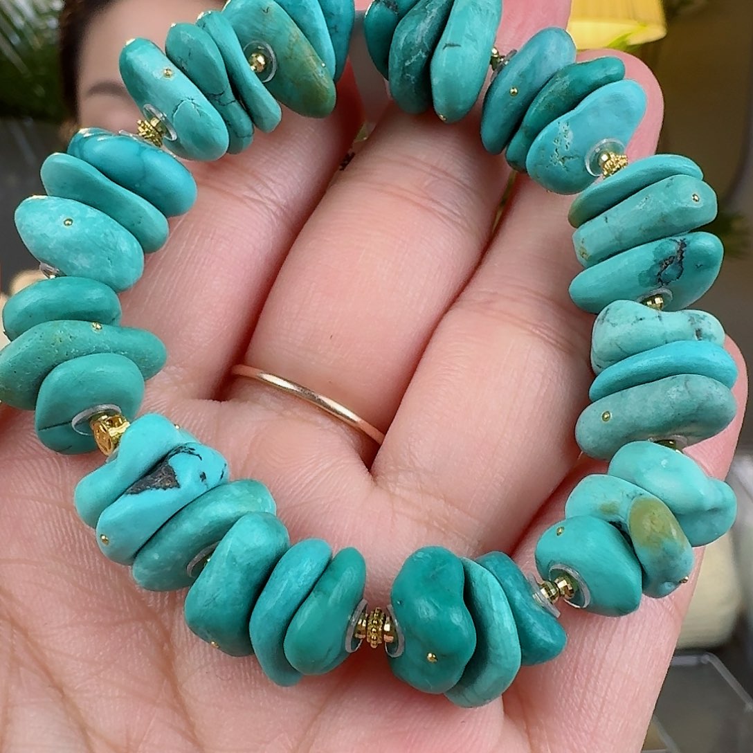 绿松石珠宝奇石18K金镶嵌