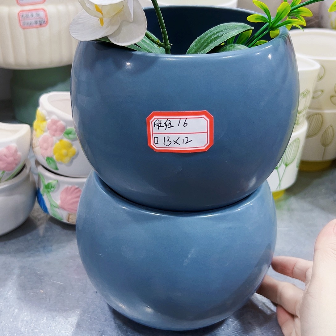 有孔外贸尾单陶瓷花盆凑单10米包邮