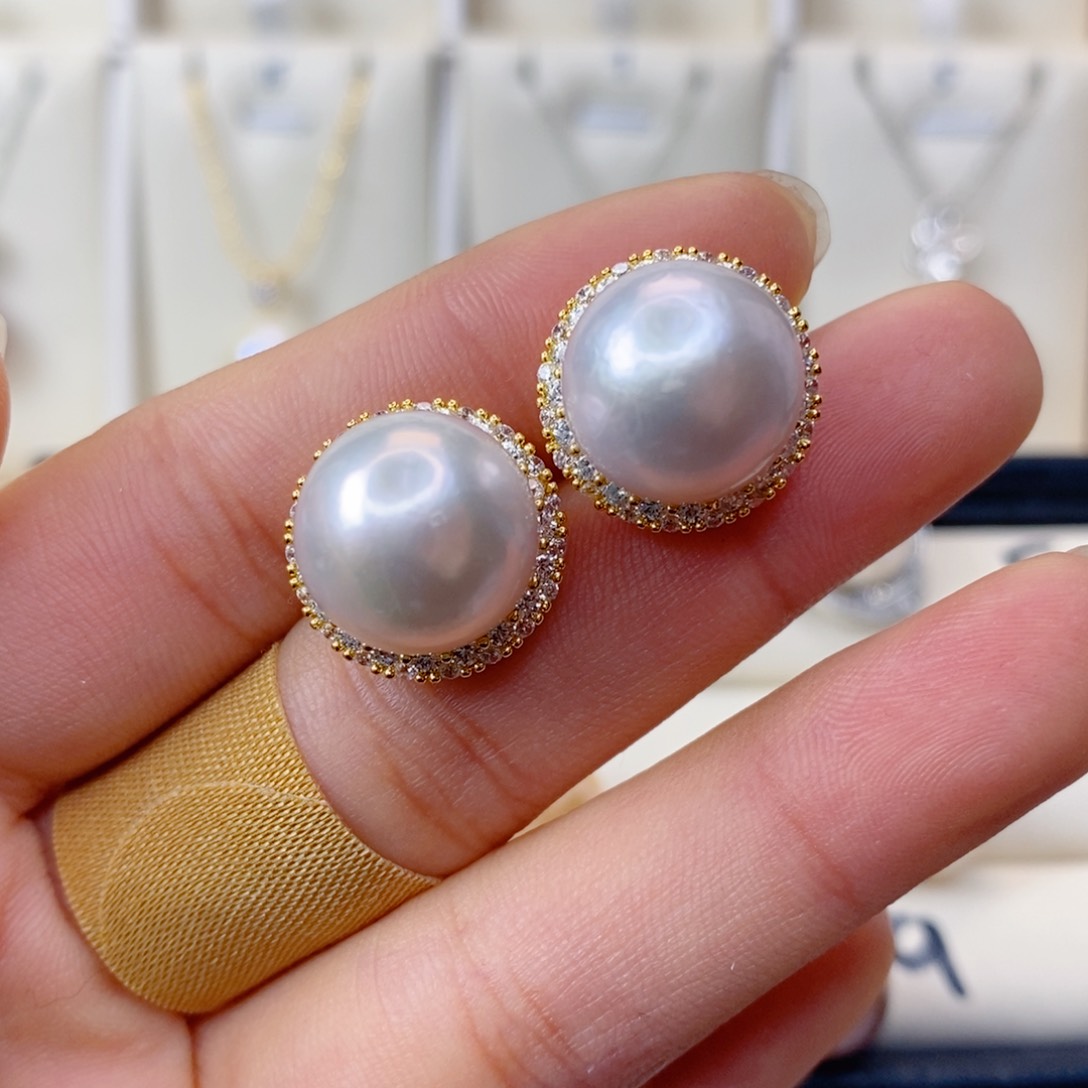 淡水珍珠耳饰合金