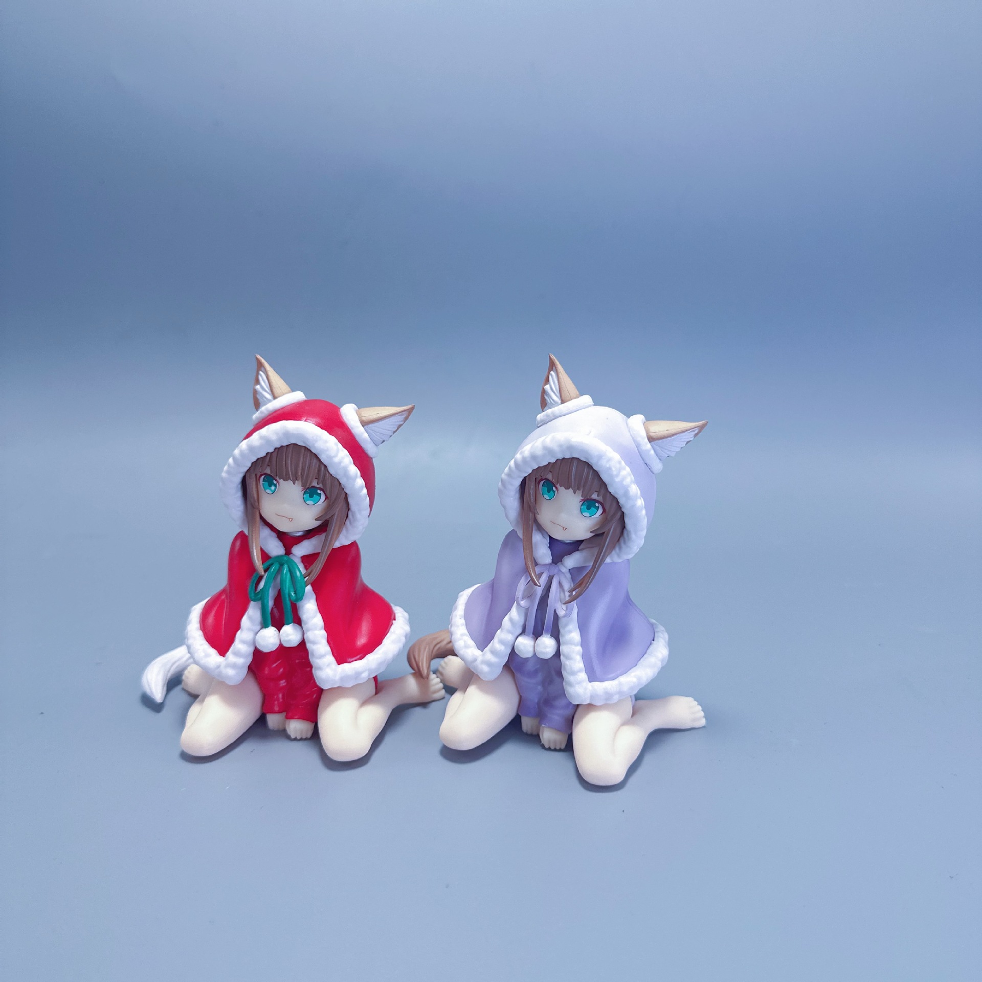 【阿豆手办】坐着吃鱼 猫娘 坐姿 可换脸 美少女手办摆件模型