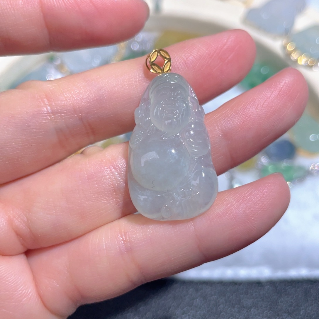 翡翠颈饰18K金镶嵌翡翠