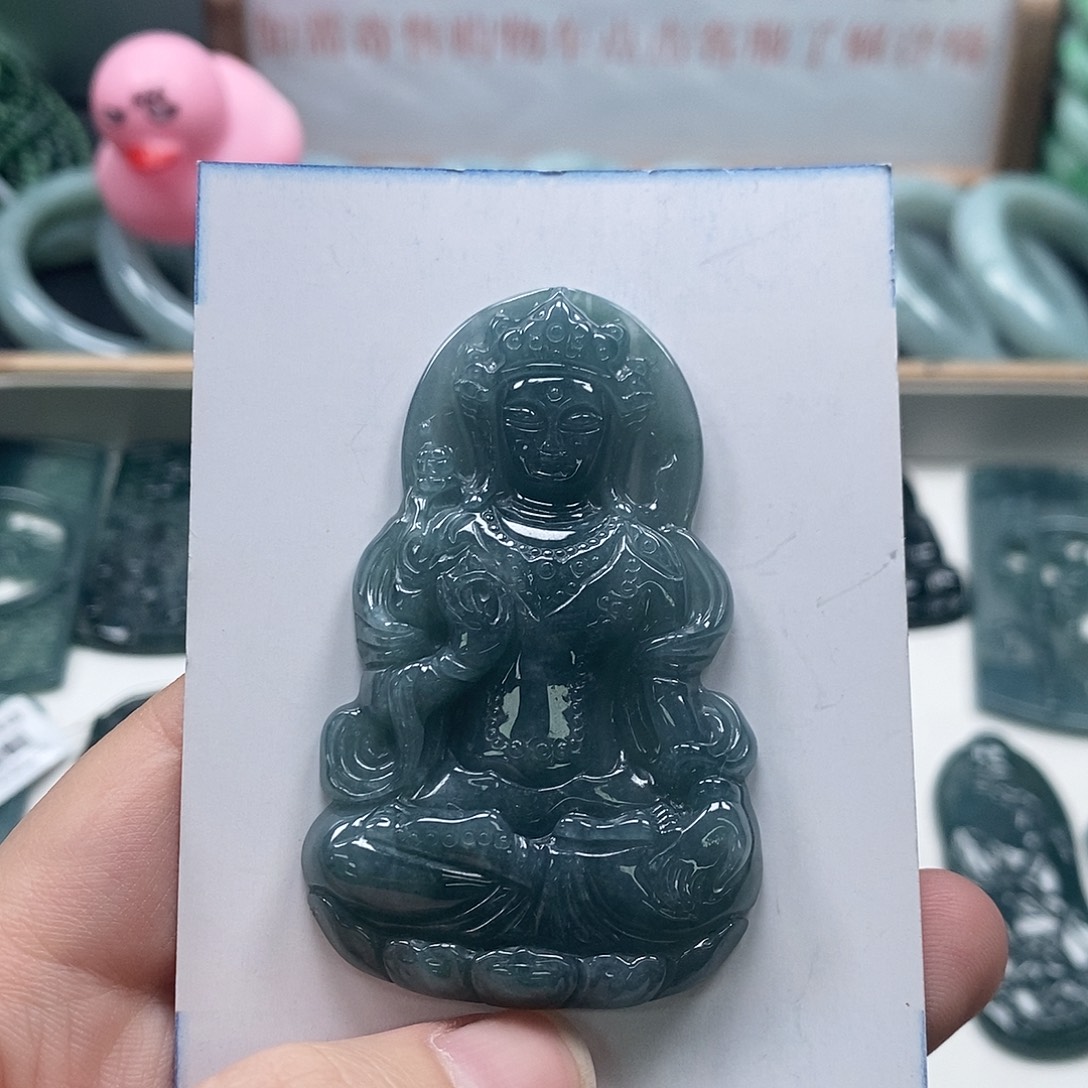 翡翠未镶嵌颈饰12 翡翠A货挂件