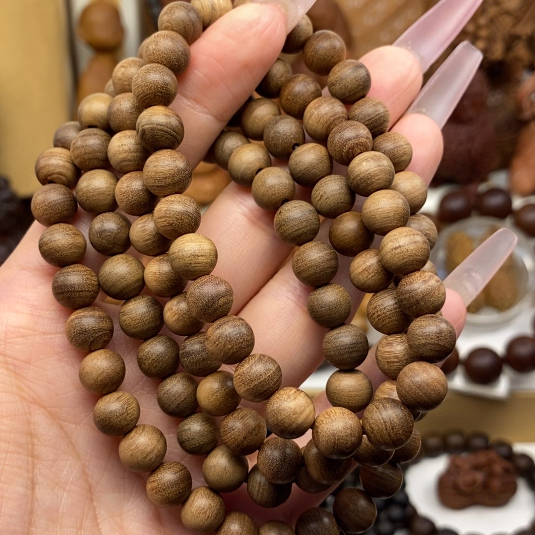 手串/手链檀香木迈索尔老山檀香08.108黑肉沉水奶香，瑕疵