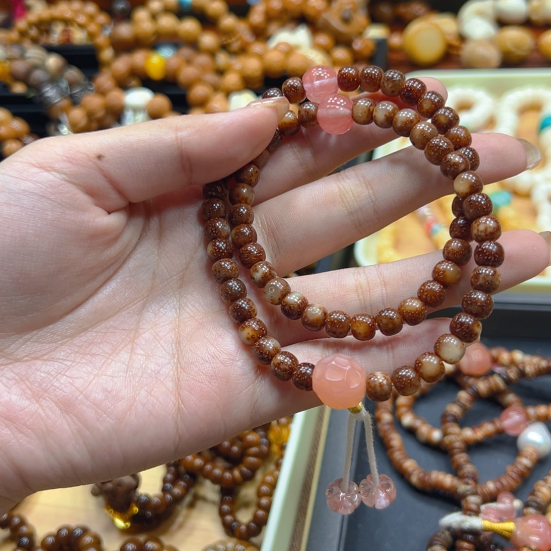 粉冰星月双圈搭配