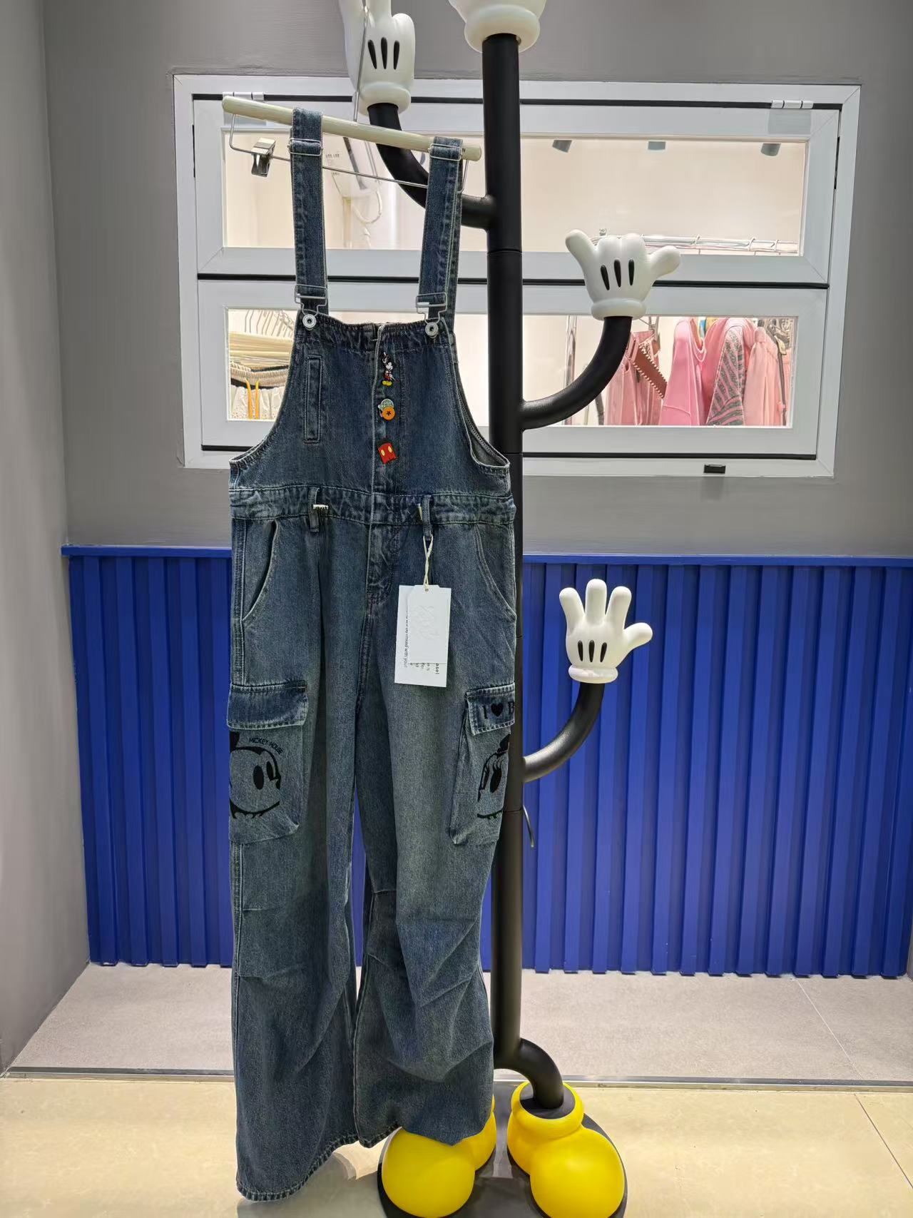 4539#深圳BOHAN秀秀家2025早春新款米奇牛仔背带裤