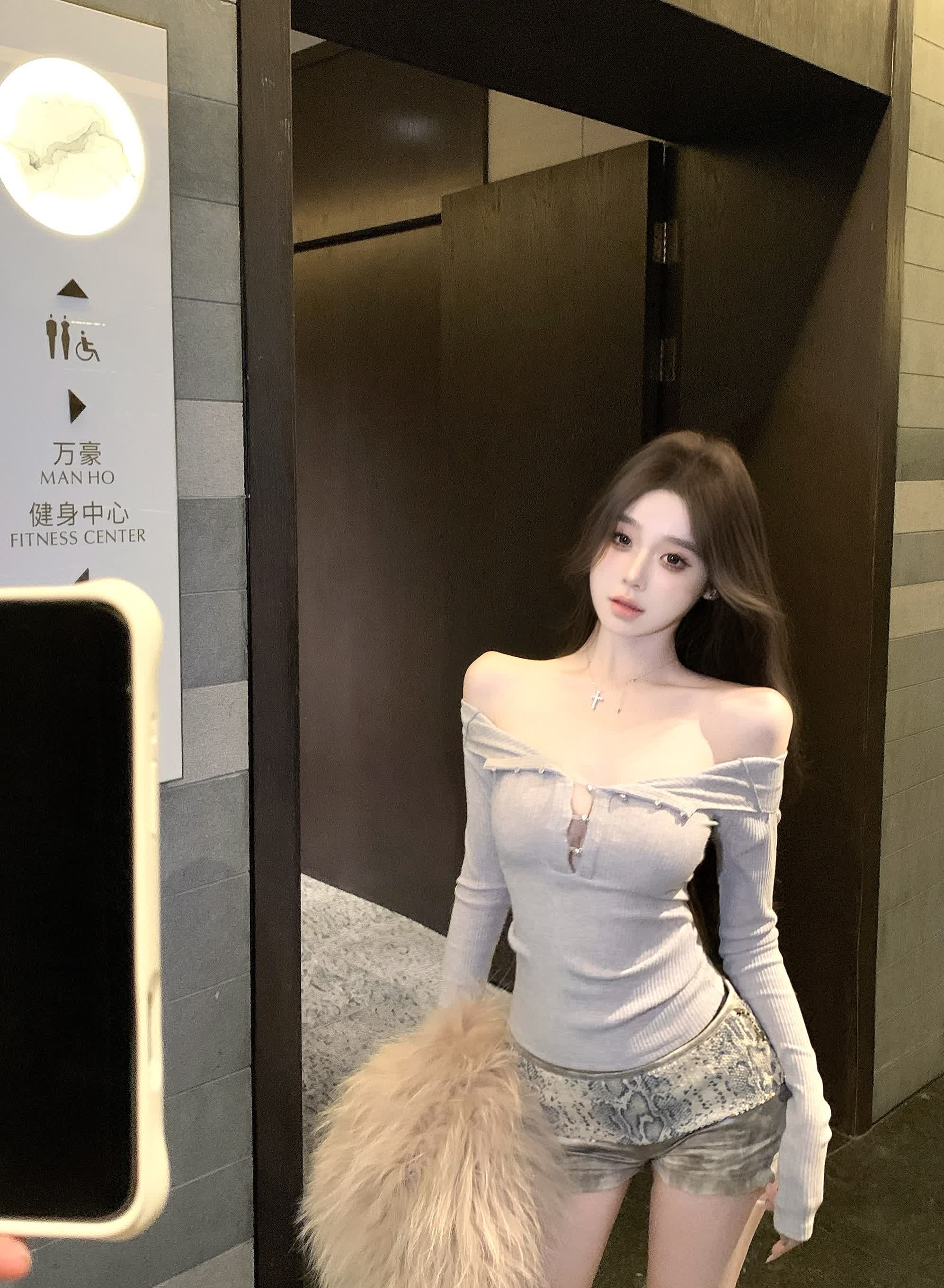 【紫琪现货专属无运补】设计感两穿打底衫针织上衣女长袖T恤