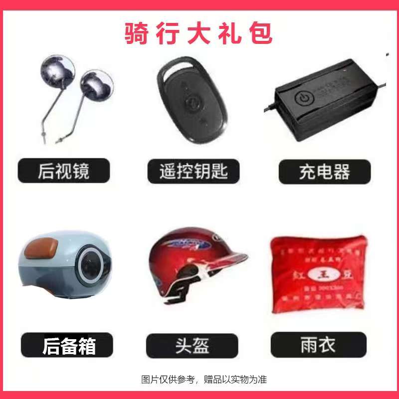 骑行大礼包 头盔 雨衣 智能充电器 遥控钥匙 后备箱 后视镜