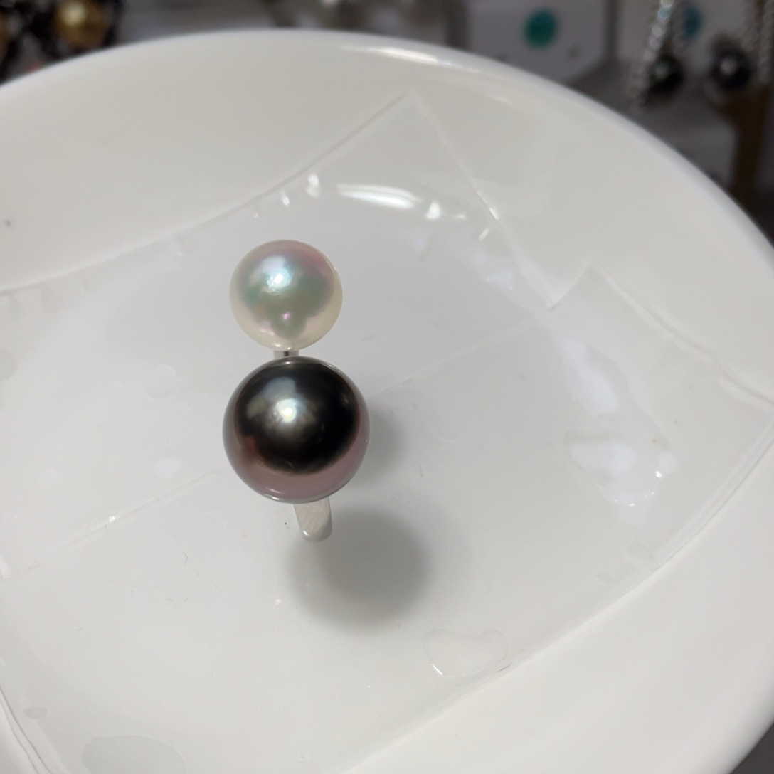 燕***妹银S925镶嵌海水珍珠戒圈