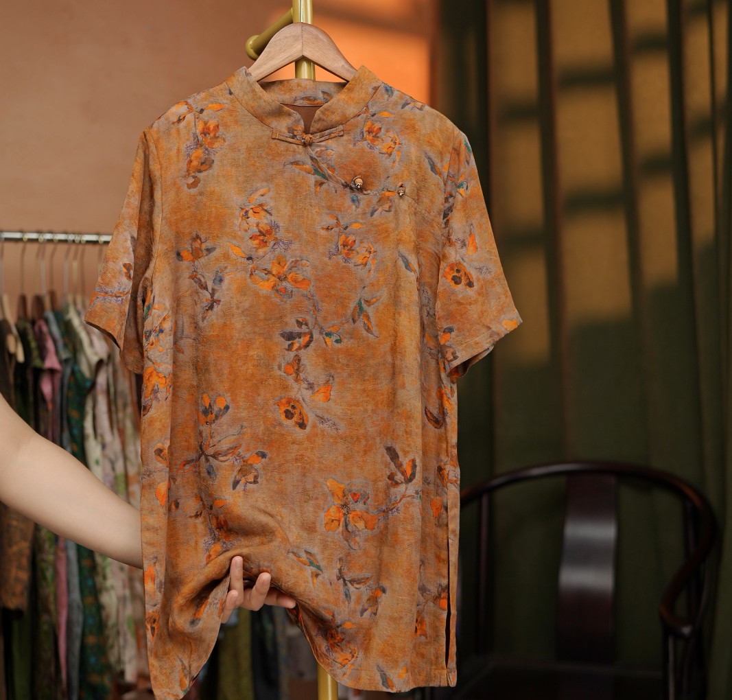 {流年}立领无袖上衣提花新中式T恤百搭唐装薄款夏装背心