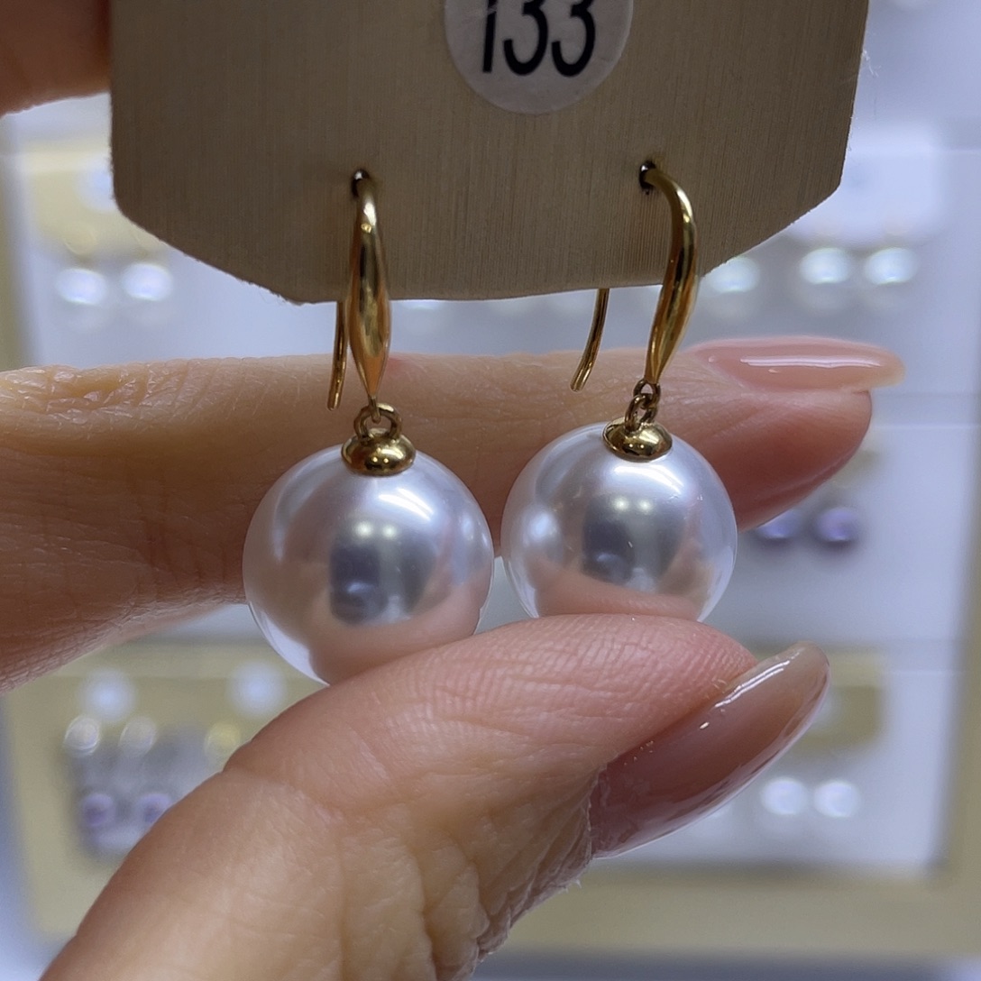 淡水珍珠耳饰银S925镶嵌