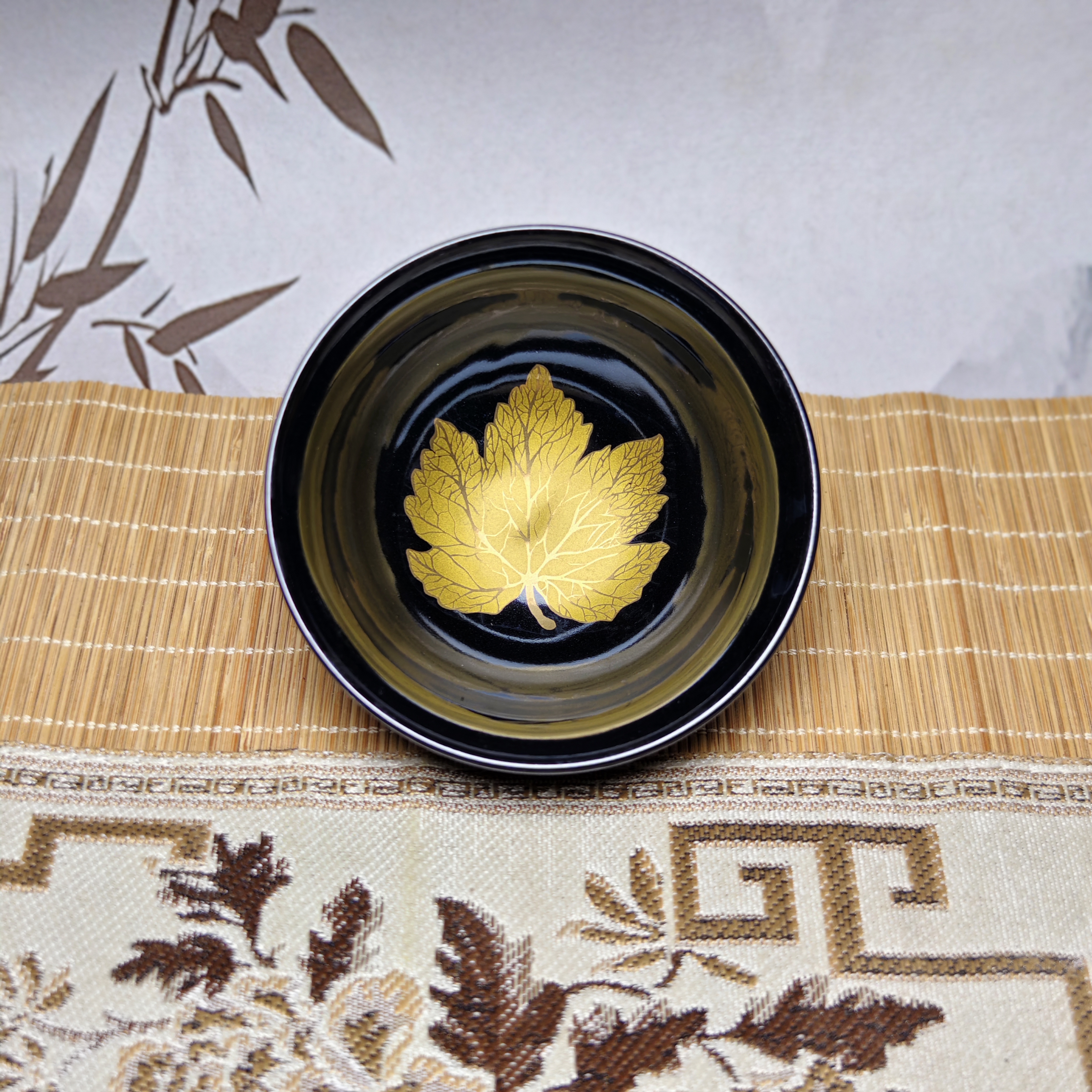 木叶黑釉主人杯茶杯单杯茶盏茶盏陶瓷精美大号盏杯束口