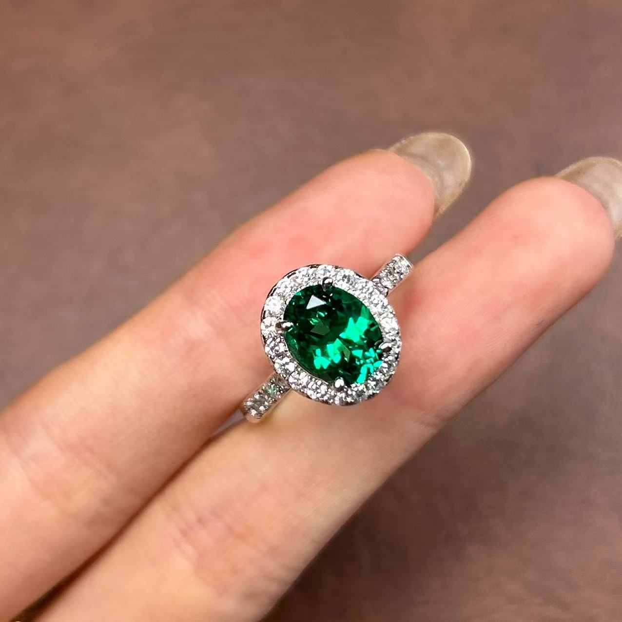 阿鲁沙-典藏培育木佐祖母绿-精工银镀厚金戒指457