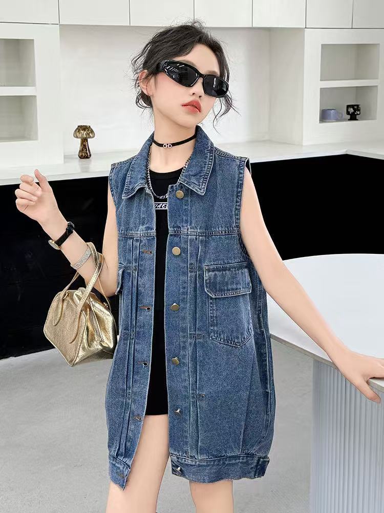 【雷哥潮妞】2025夏季女童休闲外套风中大童牛仔外套时尚款