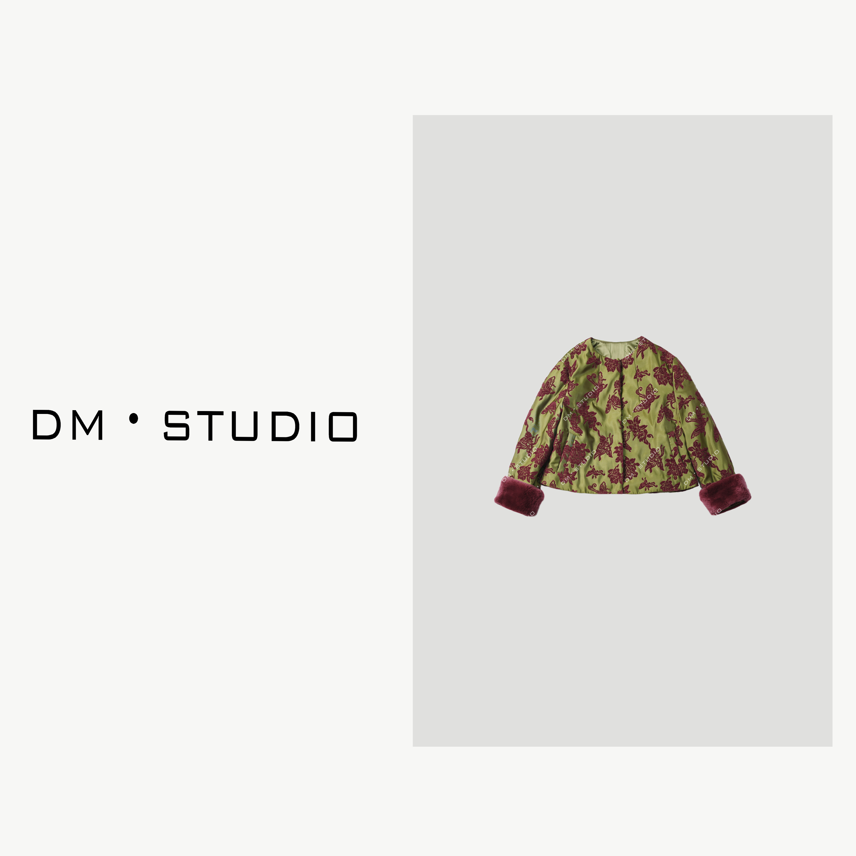 DEDM•STUDIO/新中式国风高级感静奢撞色蝴蝶长袖外套（21305）